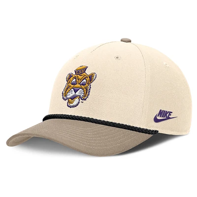 Men's Nike Natural LSU Tigers Rise Legacy Throwback Logo Adjustable Hat