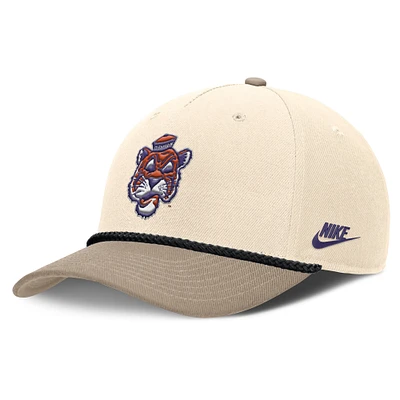 Men's Nike Natural Clemson Tigers Rise Legacy Throwback Logo Adjustable Hat