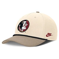 Men's Nike Natural Florida State Seminoles Rise Legacy Throwback Logo Adjustable Hat