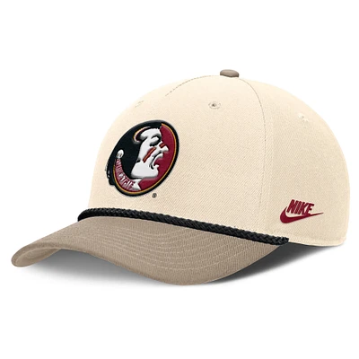 Men's Nike Natural Florida State Seminoles Rise Legacy Throwback Logo Adjustable Hat