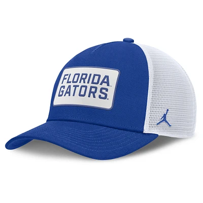 Men's Jordan Brand Royal/White Florida Gators 2025 On-Field Rise Patch Trucker Adjustable Hat