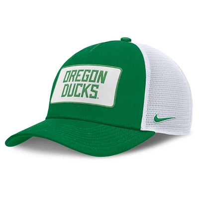 Men's Nike /White Oregon Ducks 2025 On-Field Rise Patch Trucker Adjustable Hat