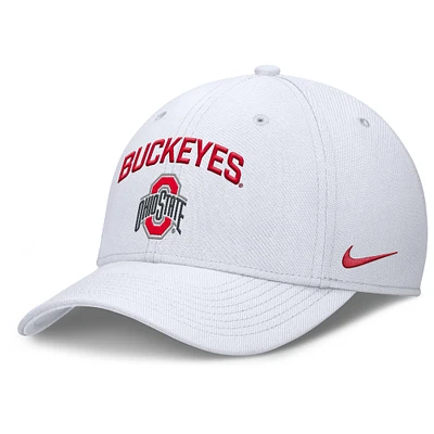 Men's Nike White Ohio State Buckeyes 2025 On-Field Rise Performance Flex Hat