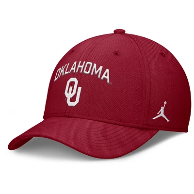 Men's Jordan Brand Crimson Oklahoma Sooners 2025 On-Field Rise Performance Flex Hat