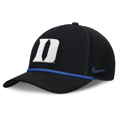 Men's Nike Black Duke Blue Devils Rise Primetime Trucker Adjustable Hat