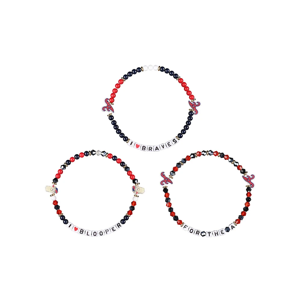 FOCO Atlanta Braves 3-Pack Friendship Bracelet Set