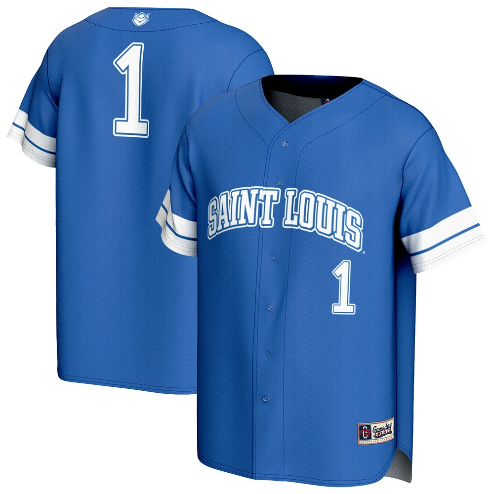 Unisex GameDay Greats #1 Blue Saint Louis Billikens Lightweight Collegiate Baseball Fashion Jersey