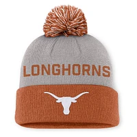 Men's Nike Gray/Texas Orange Texas Longhorns Primetime Peak Cuffed Knit Hat with Pom