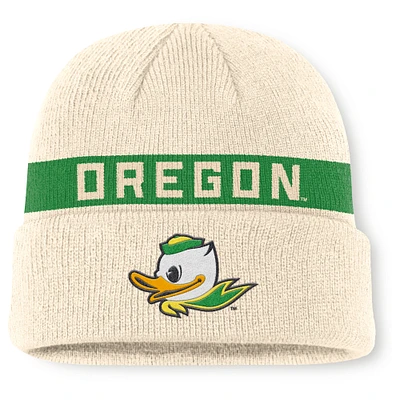 Men's Nike Natural Oregon Ducks Peak Primetime Utility Cuffed Knit Hat