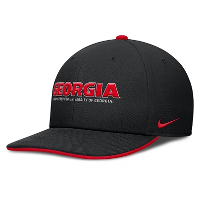 Men's Nike Black Georgia Bulldogs 2025 On-Field Pro Performance Adjustable Hat