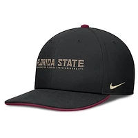 Men's Nike Black Florida State Seminoles 2025 On-Field Pro Performance Adjustable Hat