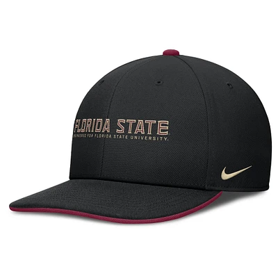 Men's Nike Black Florida State Seminoles 2025 On-Field Pro Performance Adjustable Hat