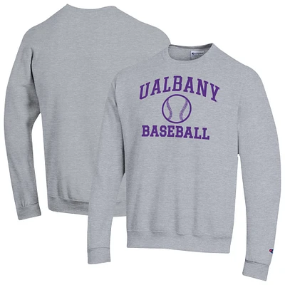 Men's Champion UAlbany Great Danes Baseball Icon Powerblend Crewneck Sweatshirt