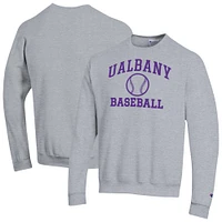 Men's Champion UAlbany Great Danes Baseball Icon Powerblend Crewneck Sweatshirt