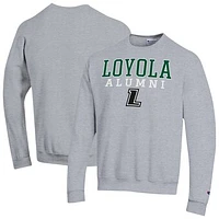 Men's Champion Gray Loyola Greyhounds Alumni Arched Pullover Sweatshirt