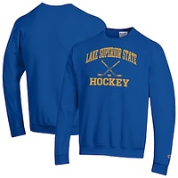 Men's Champion Lake Superior State Lakers Hockey Icon Powerblend Pullover Crewneck