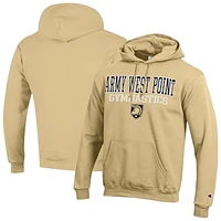 Men's Champion Army Black Knights Stacked Gymnastics Powerblend Pullover Hoodie