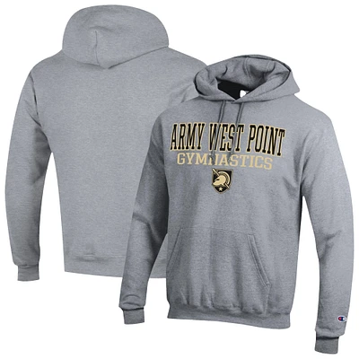 Men's Champion Army Black Knights Stacked Gymnastics Powerblend Pullover Hoodie
