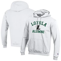 Men's Champion  White Loyola Greyhounds Alumni Arch Pullover Hoodie