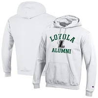 Men's Champion  White Loyola Greyhounds Alumni Arch Pullover Hoodie
