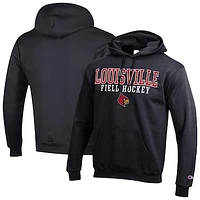 Men's Champion Louisville Cardinals Stack Field Hockey Powerblend Pullover Hoodie