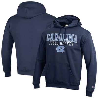 Men's Champion  Navy North Carolina Tar Heels Stack Field Hockey Powerblend Pullover Hoodie