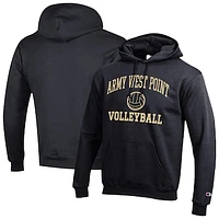 Men's Champion Black Army Knights Volleyball Icon Powerblend Pullover Hoodie