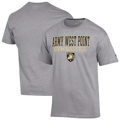 Men's Champion Gray Army Black Knights Gymnastics Stacked T-Shirt