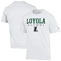 Men's Champion  White Loyola Greyhounds Stacked Alumni T-Shirt