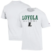 Men's Champion  White Loyola Greyhounds Stacked Alumni T-Shirt