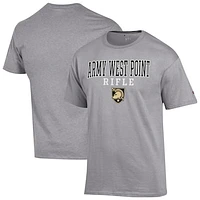 Men's Champion  Gray Army Black Knights Stacked Rifle T-Shirt