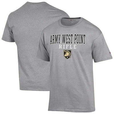 Men's Champion  Gray Army Black Knights Stacked Rifle T-Shirt