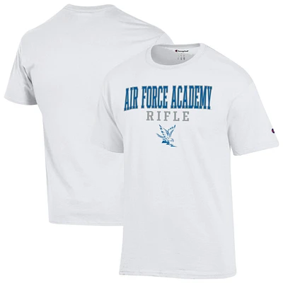 Men's Champion  White Air Force Falcons Stacked Rifle T-Shirt