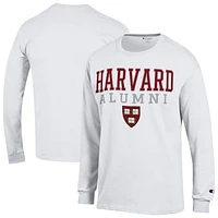 Men's Champion Harvard Crimson Stacked Alumni Long Sleeve T-Shirt