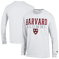 Men's Champion Harvard Crimson Stacked Alumni Long Sleeve T-Shirt