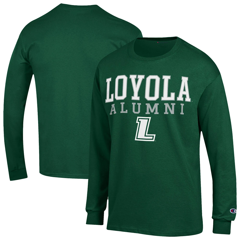 Men's Champion Loyola Greyhounds Stacked Alumni Long Sleeve T-Shirt