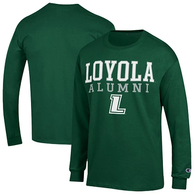 Men's Champion Loyola Greyhounds Stacked Alumni Long Sleeve T-Shirt
