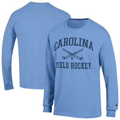 Men's Champion Carolina Blue North Tar Heels Field Hockey Icon Long Sleeve T-Shirt