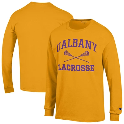 Men's Champion UAlbany Great Danes Icon Lacrosse Long Sleeve T-Shirt