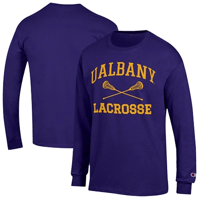 Men's Champion UAlbany Great Danes Icon Lacrosse Long Sleeve T-Shirt