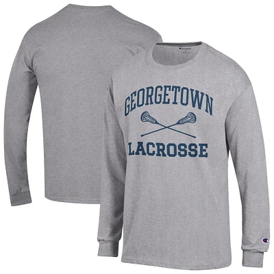 Men's Champion  Gray Georgetown Hoyas Long Sleeve T-Shirt