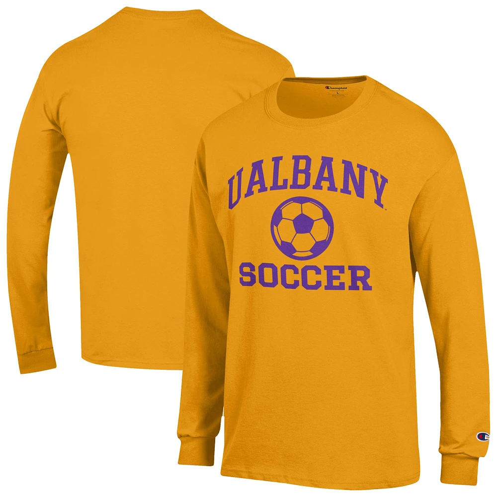 Men's Champion UAlbany Great Danes Icon Soccer Long Sleeve T-Shirt