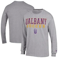 Men's Champion UAlbany Great Danes Stack Soccer Long Sleeve T-Shirt