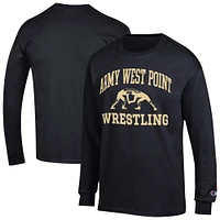 Men's Champion  Black Army Knights Wrestling Icon Long Sleeve T-Shirt