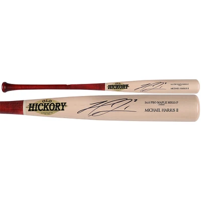 Michael Harris II Atlanta Braves Autographed Player-Issued Tan Old Hickory Bat from the 2024 MLB Season