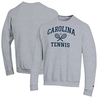 Men's Champion Gray North Carolina Tar Heels Tennis Icon Powerblend Pullover Sweatshirt