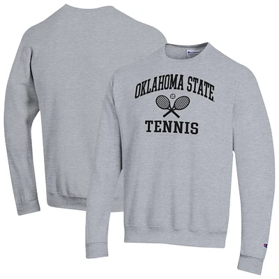 Men's Champion Gray Oklahoma State Cowboys Tennis Icon Powerblend Pullover Sweatshirt