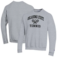 Men's Champion Gray Oklahoma State Cowboys Tennis Icon Powerblend Pullover Sweatshirt
