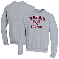 Men's Champion Gray Florida State Seminoles Tennis Icon Powerblend Pullover Sweatshirt