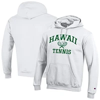 Men's Champion  White Hawaii Rainbow Warriors Powerblend Pullover Hoodie